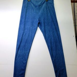 LuLaRoe Blue Printed Leggings Size: TC